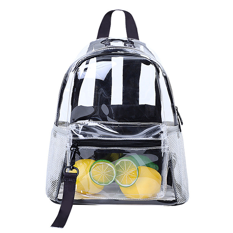 Customizable Thickened PVC Transparent Ladies Backpack Waterproof  Girls Schoolbag