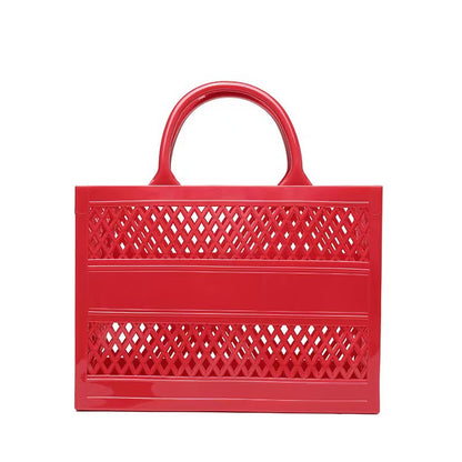 Summer New Candy Color Hollow Beach Bag Pvc Shopping Basket Jelly Bag