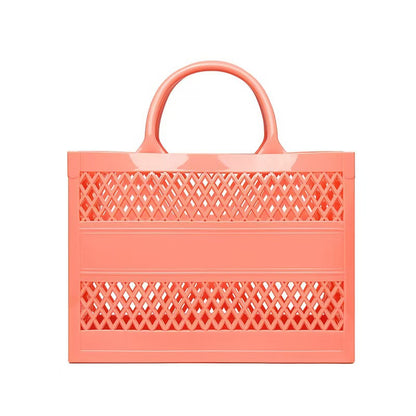 Summer New Candy Color Hollow Beach Bag Pvc Shopping Basket Jelly Bag