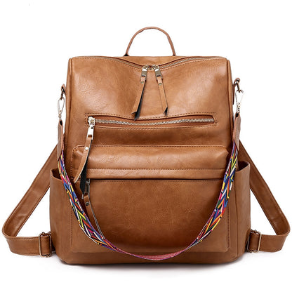Customizable  Retro  Pu Leather Women's Backpack Backpacks For Teen Girls