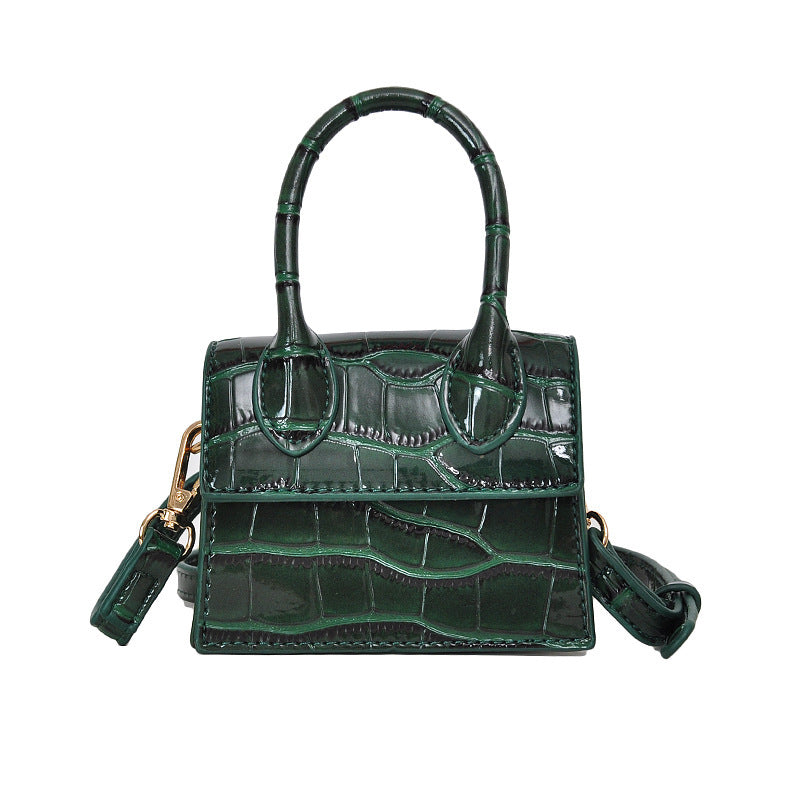 Wholesale Customizable New Arrival Gradient Ladies Patent Leather Mini Flap Satchel Bag Crocodile Handbag Little Bag