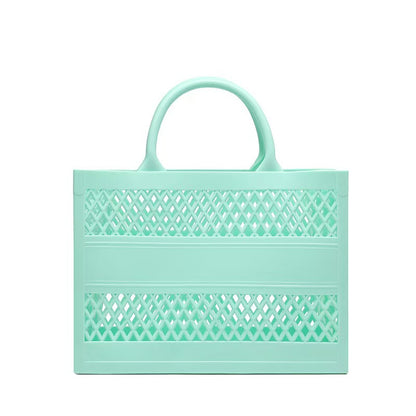 Summer New Candy Color Hollow Beach Bag Pvc Shopping Basket Jelly Bag