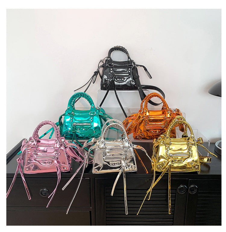 Wholesale Customizable Most Popular Patent Leather Women's Crossbody Bag Rivet Women Bags Handbags Wallet Purse Bag