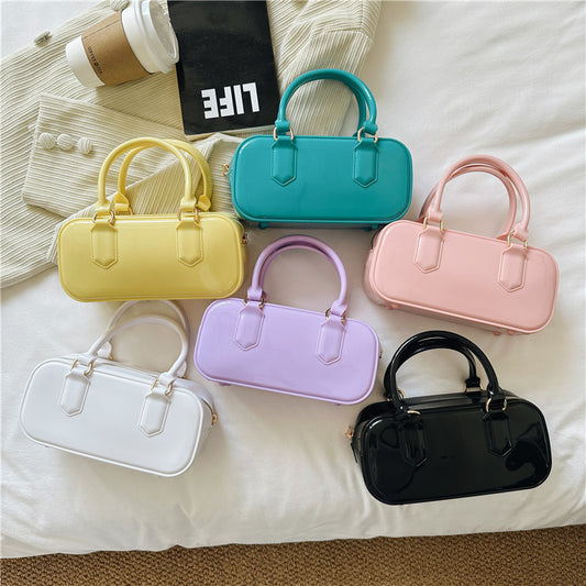 Wholesale Customizable New PVC Candy Color Pillow Bag Women Shoulder Crossbody Portable Small Bag Trendy Fashion Kids Bag