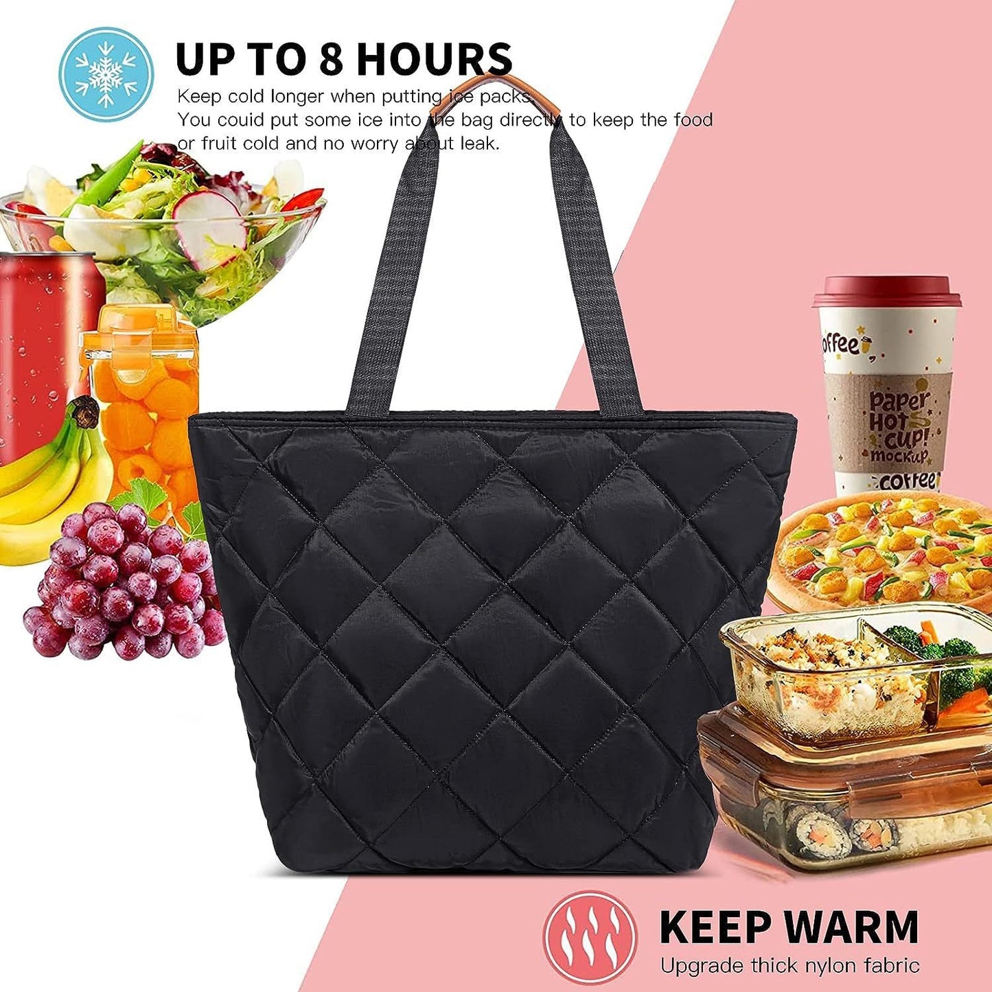 Custom Insulated Cooler Bag - Large Picnic Lunch Bag for Outdoor & Travel