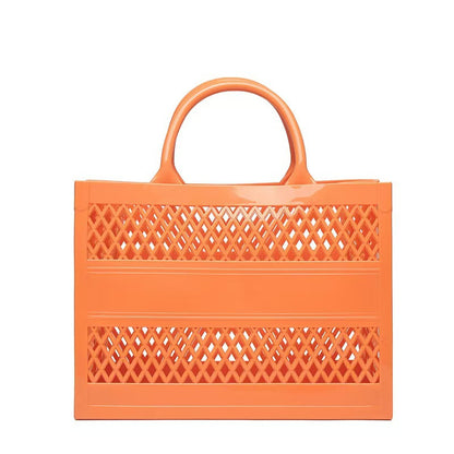 Summer New Candy Color Hollow Beach Bag Pvc Shopping Basket Jelly Bag