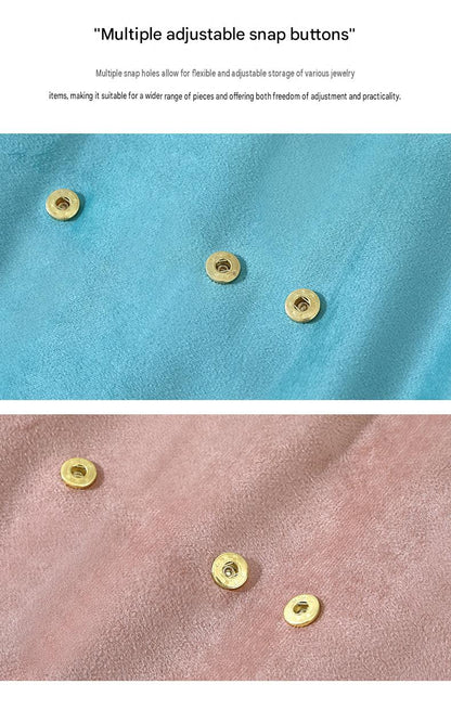 Custom Roll-Up Velvet Jewelry Organizer with Clear Pockets