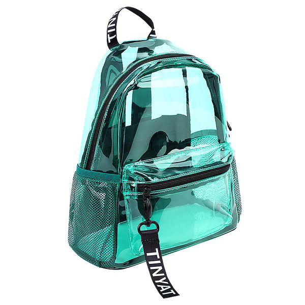 Customizable Thickened PVC Transparent Ladies Backpack Waterproof  Girls Schoolbag