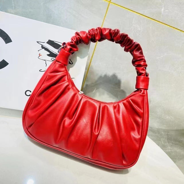 New Cloud Bag Underarm Bag Women's Handbag Advanced Texture Niche Design Fashionable All-Match Casual Pleated