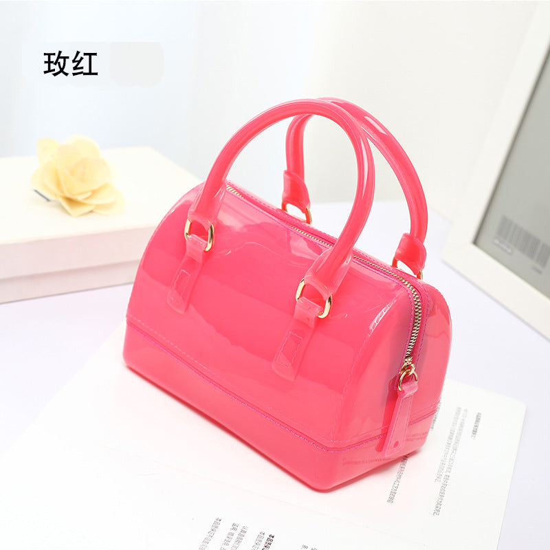 2024 Spring and Summer One Shoulder Crossbody Portable Candy Transparent Mini Mini Pillow Gel Bag