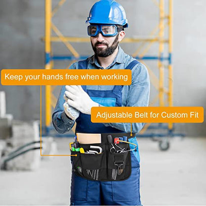 adjustable garden tool belt worn at the waist for hands-free tool storage during work