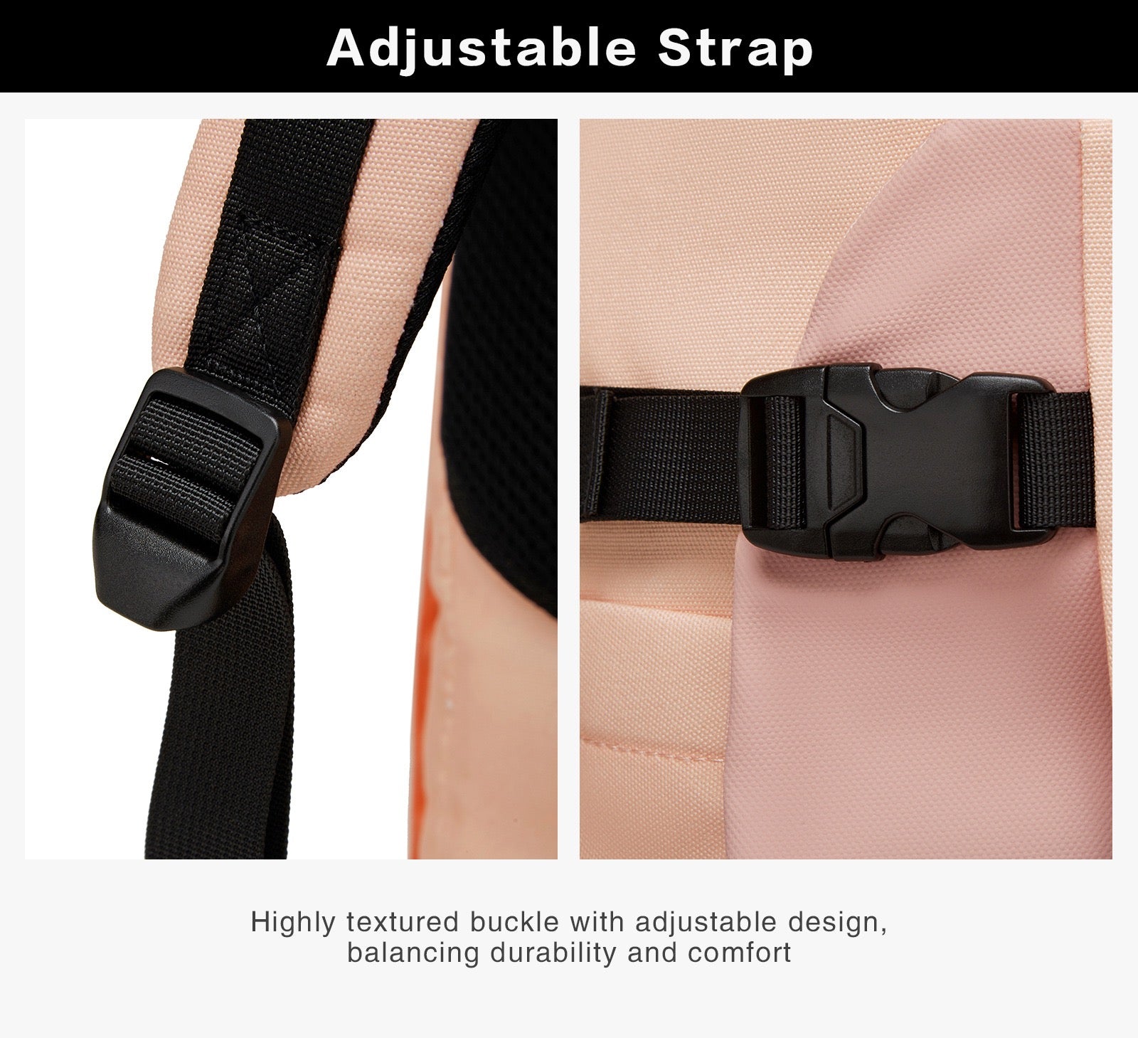 adjustable travel backpack shoulder strap system with chest buckle support