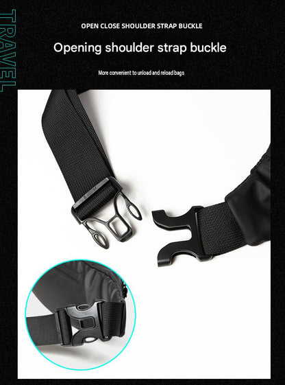 adjustable waist pack strap with quick-release buckle for easy fastening and removal