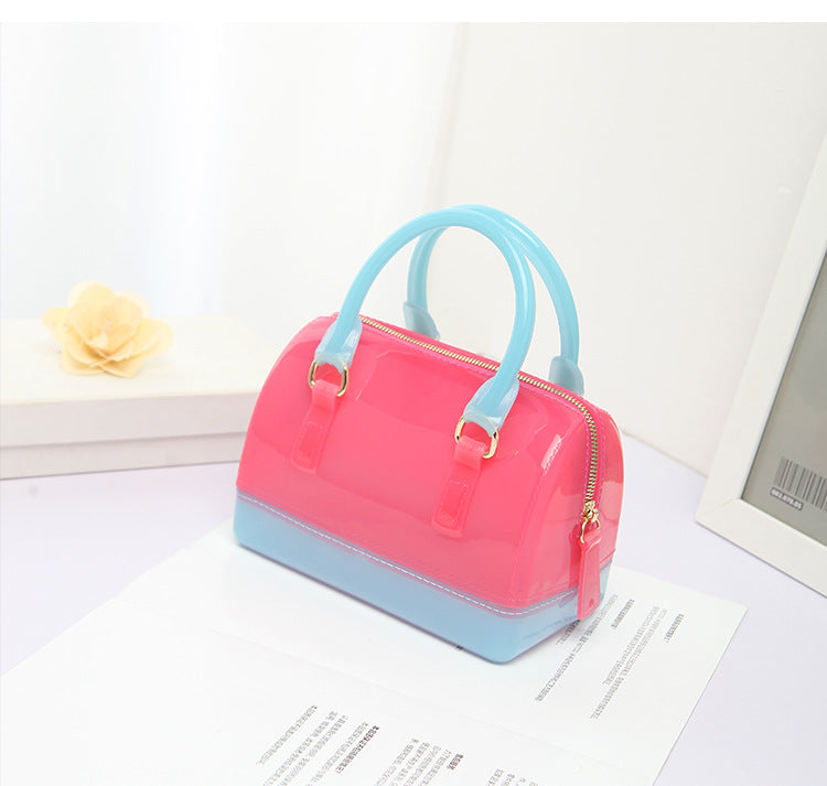 2024 Spring and Summer One Shoulder Crossbody Portable Candy Transparent Mini Mini Pillow Gel Bag