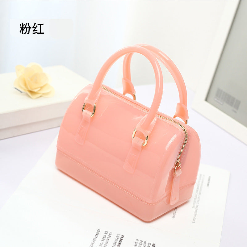 2024 Spring and Summer One Shoulder Crossbody Portable Candy Transparent Mini Mini Pillow Gel Bag