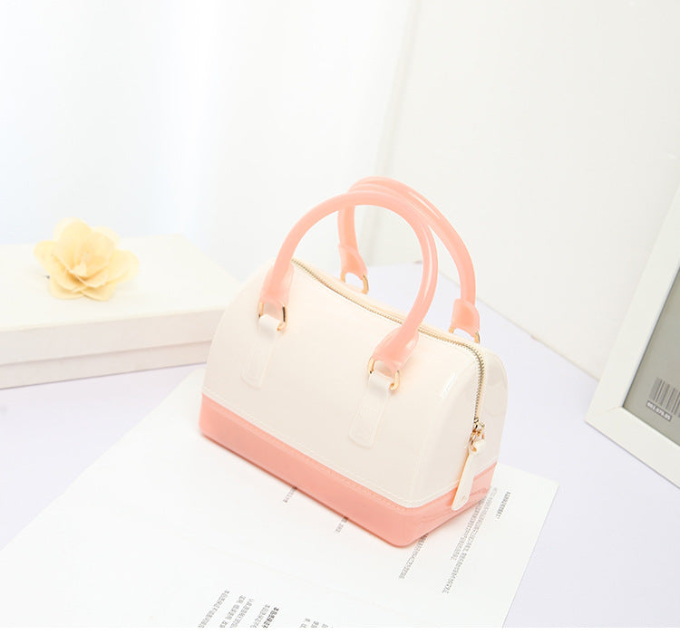 2024 Spring and Summer One Shoulder Crossbody Portable Candy Transparent Mini Mini Pillow Gel Bag