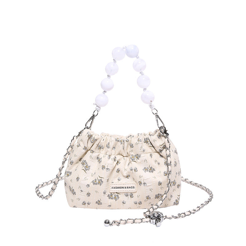 2024 Summer Top-Selling Product Fashion Beaded Portable Bucket Bag Trendy Commuter's All-Matching Women's Chain Shoulder Messenger Bag