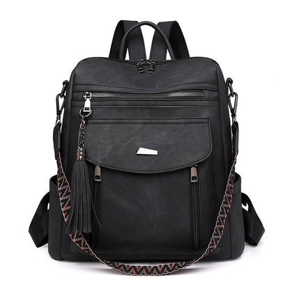 black​ pu backpack,women,front