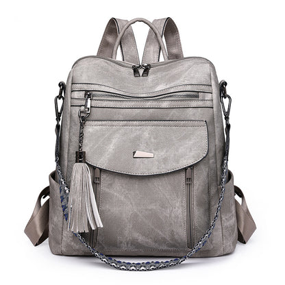 gray pu backpack,women,front