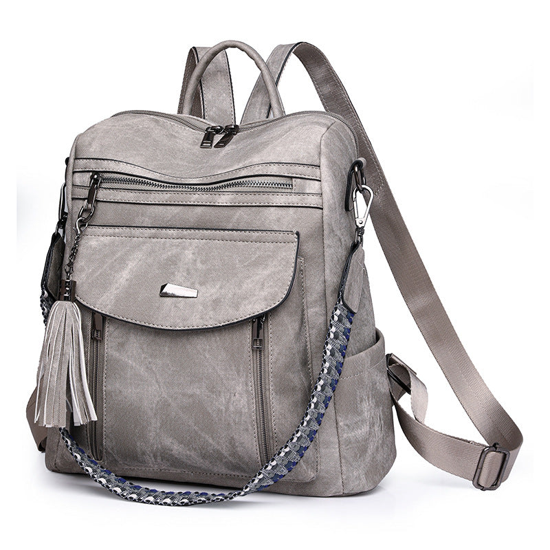gray​ pu backpack,women,side