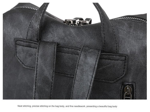 black fanlosn retro pu leather backpack women and girl,custom,detail 02