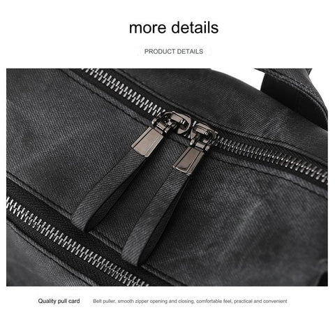 black fanlosn retro pu leather backpack women and girl,custom,detail