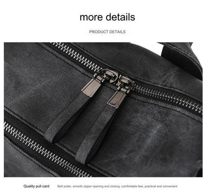 black fanlosn retro pu leather backpack women and girl,custom,detail