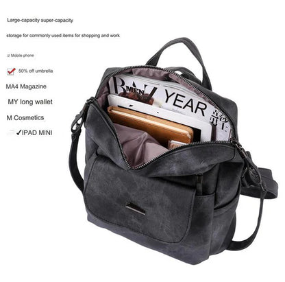 black fanlosn retro pu leather backpack women and girl,custom,inner 02