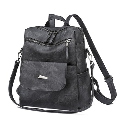black fanlosn retro pu leather backpack women and girl,custom,side