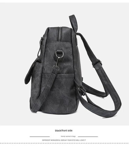 black fanlosn retro pu leather backpack women and girl,custom,side