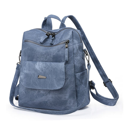 blue fanlosn retro pu leather backpack women and girl,custom,side