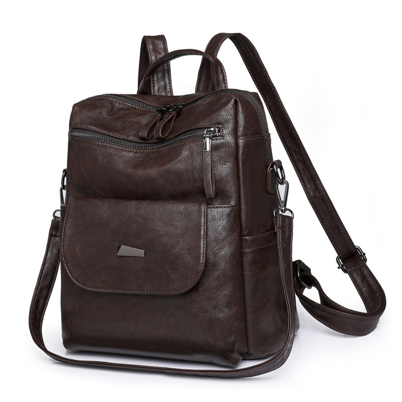 coffee fanlosn retro pu leather backpack women and girl,custom,side