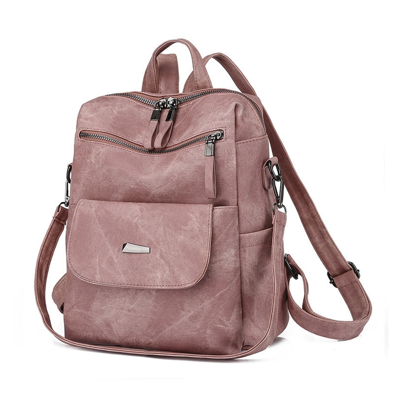 pink fanlosn retro pu leather backpack women and girl,custom,side