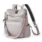 gray fanlosn pu leather vintage backpack women,custom,side