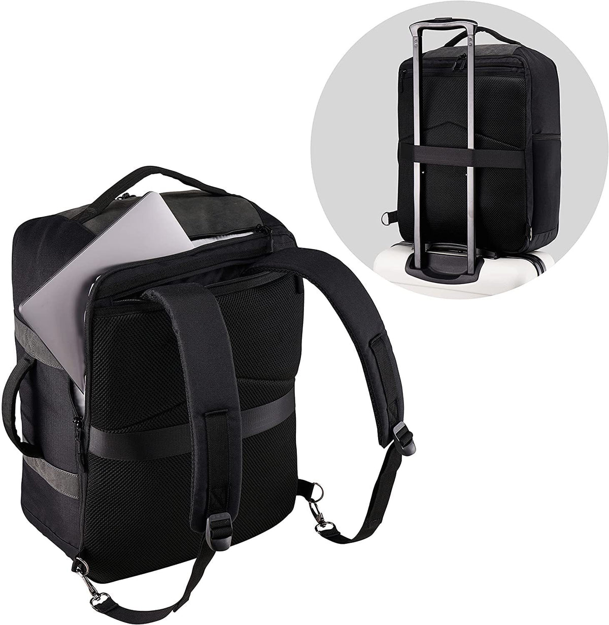 custom backpack with luggage sleeve for business travel and commuting