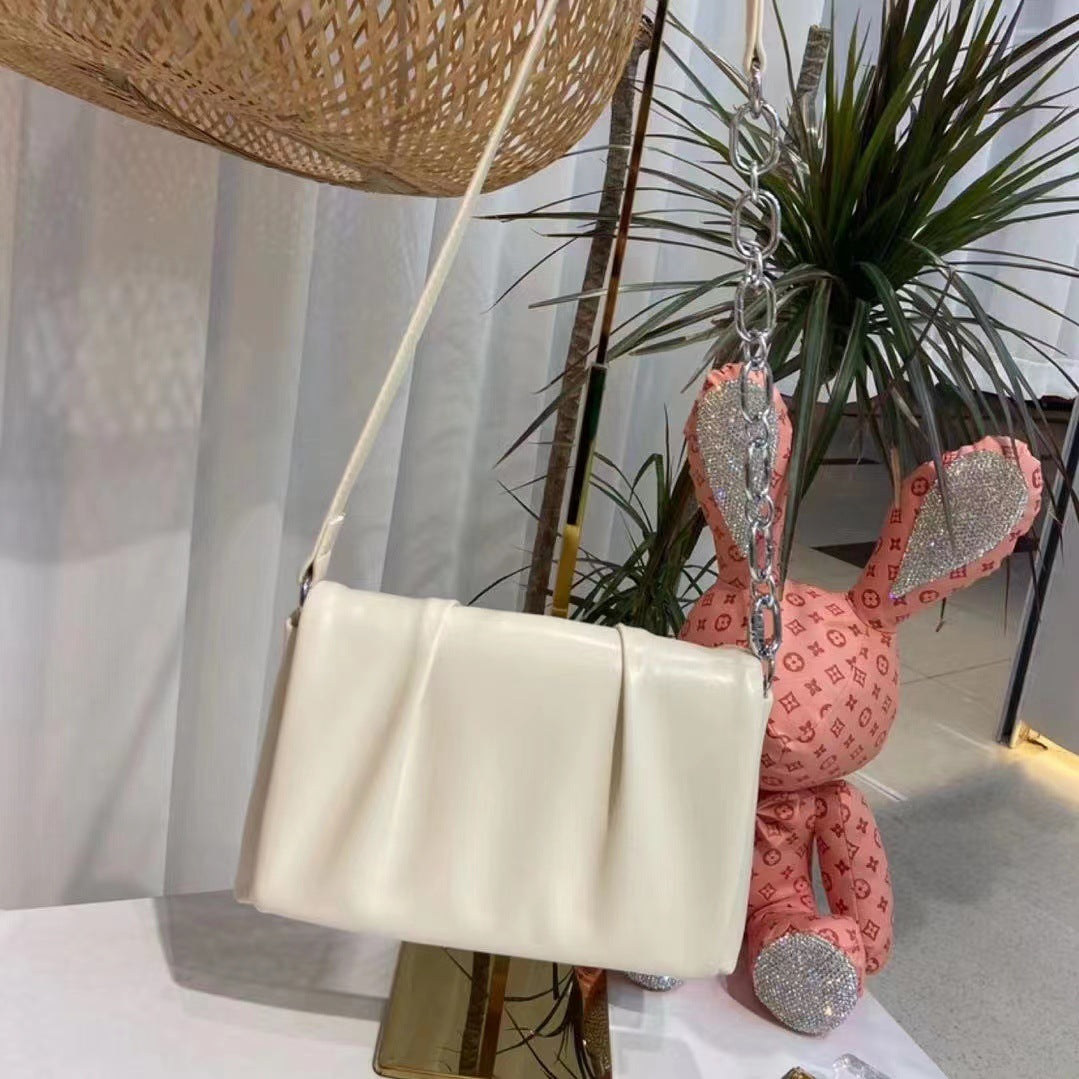 Textured French Pleated Underarm Bag Women's Spring and Summer New Simple Cloud Bag Practical Shoulder Crossbody Small Bag Square Bag