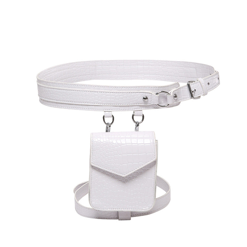 New Bright Leather Belt Bag Leg Bag Women's Mini Fashion Women's Bags Wide Belt Small Square Bag