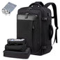 black #2 expandable carry on travel backpack with organized storage compartments