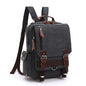 black canvas backpack with double shoulder carrying style