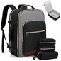 black gray commuter backpack with travel organizer design