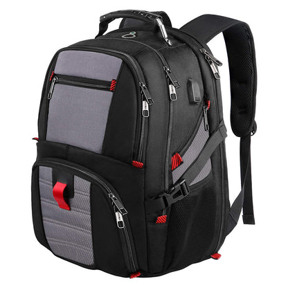 black gray travel laptop backpack with large capacity and organized storage