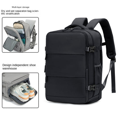 black large laptop travel backpack with 15.6 inch computer compartment