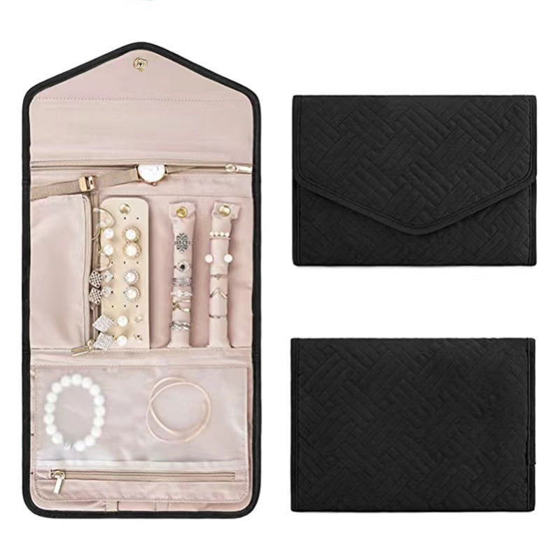 black large travel jewelry organizer pouch