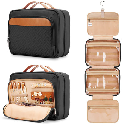 black quilted makeup bags with different color options