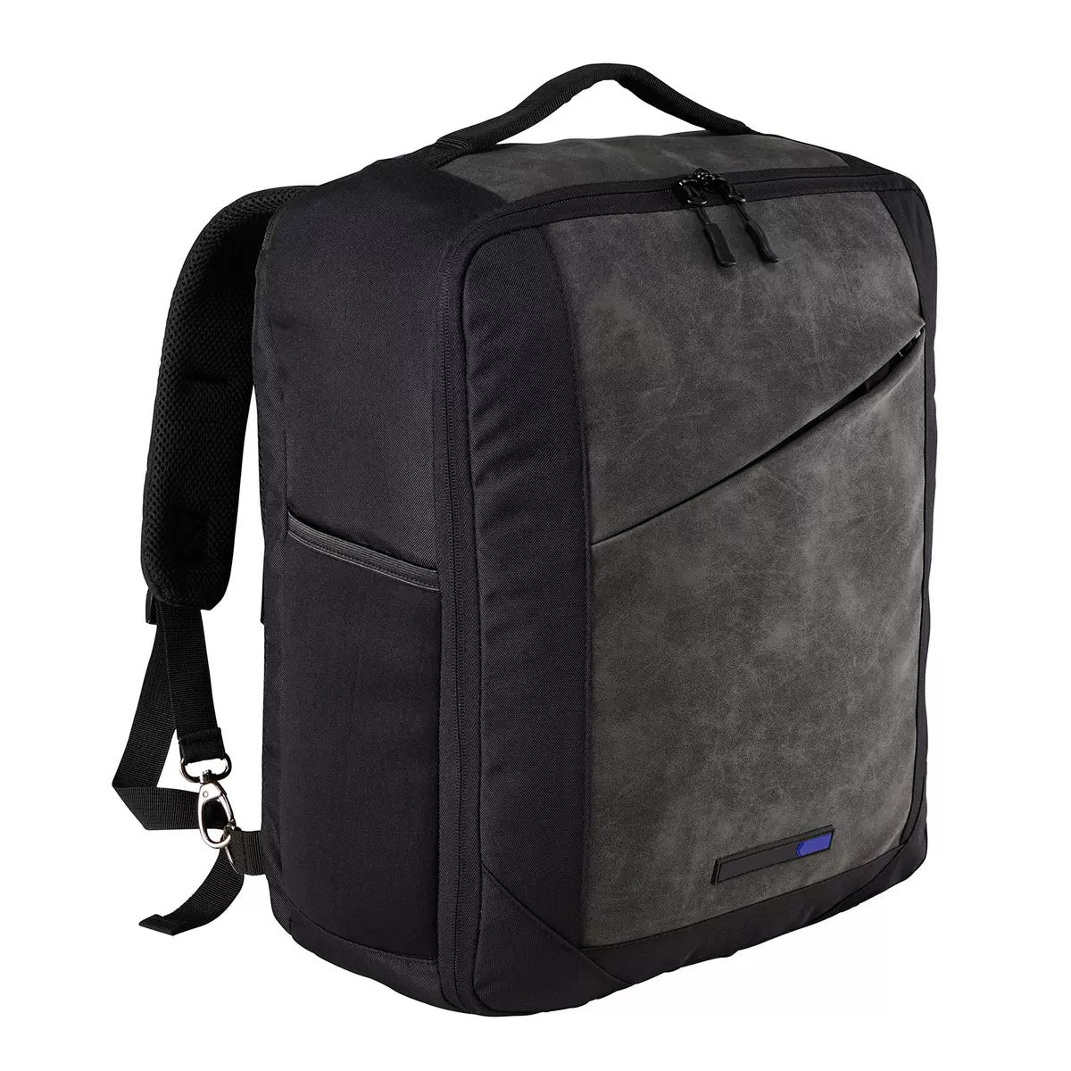 black rpet laptop backpack medium size with custom logo option for corporate use