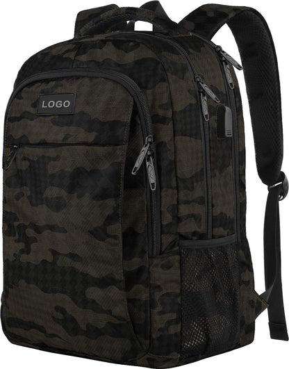 black saber pattern business backpack with multi compartment storage and adjustable shoulder straps