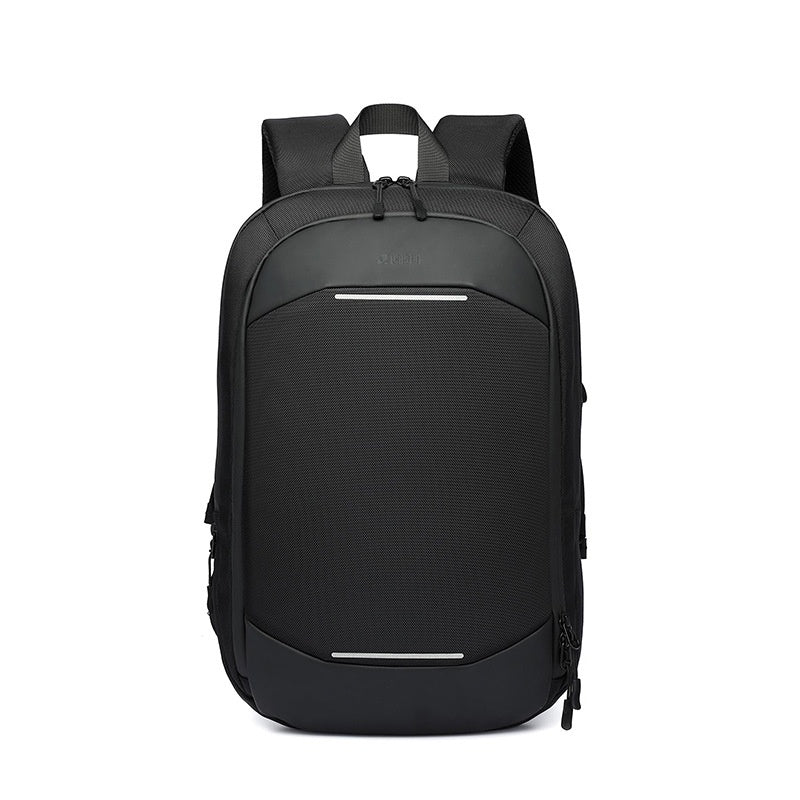black slim laptop backpack basic style for daily office and commute use