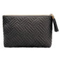 black velvet makeup bag with quilted texture