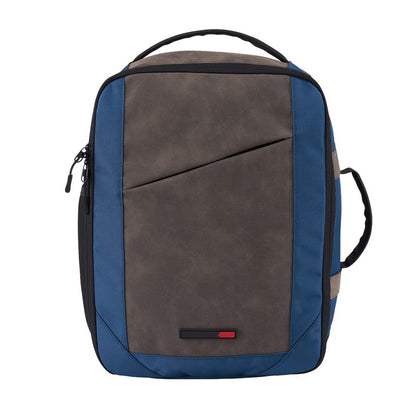 blue black recycled laptop backpack medium size with logo customization