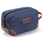 blue canvas dopp kit bag for men's grooming essentials